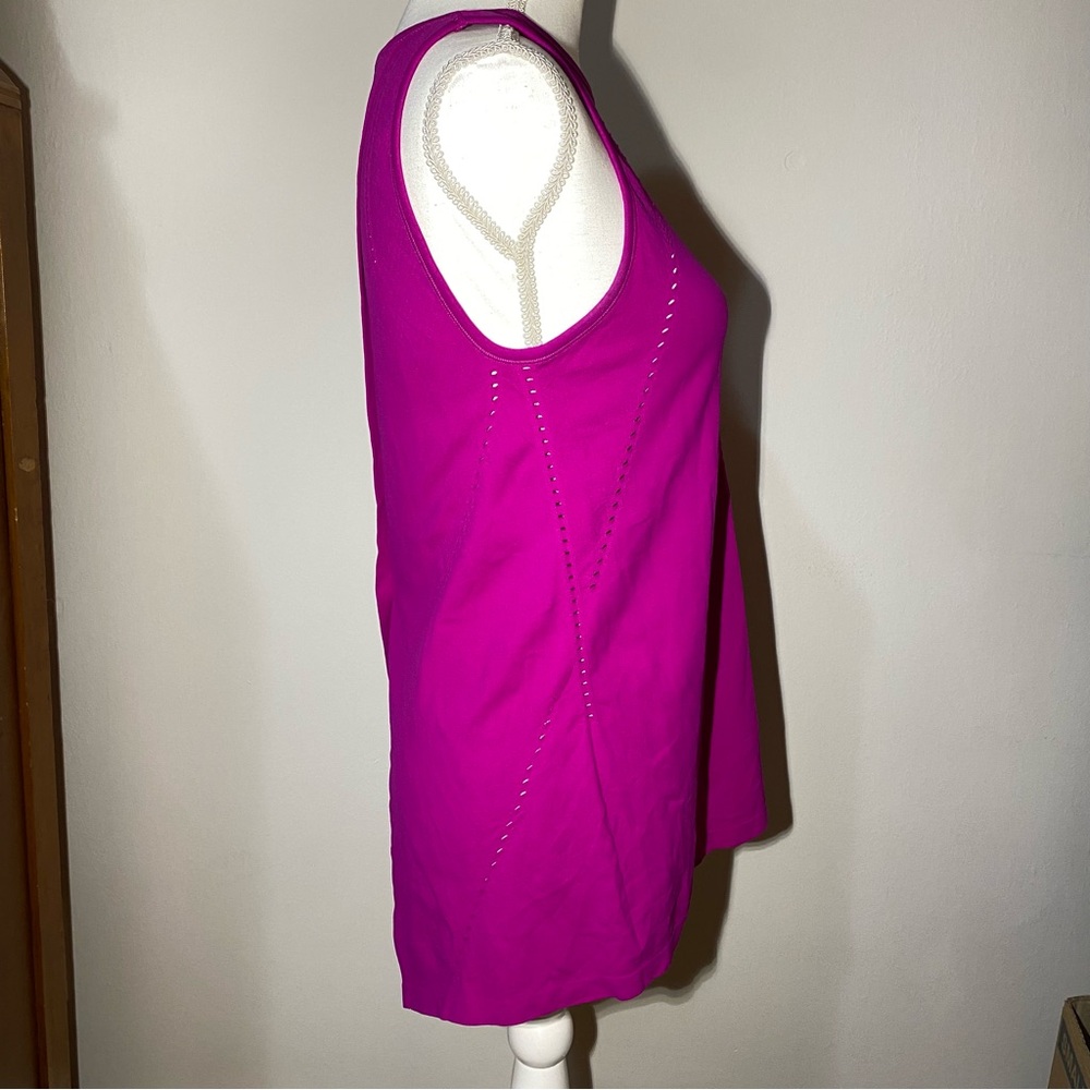Athleta Women's Extra Small Foothill Seamless Tank Top Split Back Pink Barbie - Picture 5 of 6